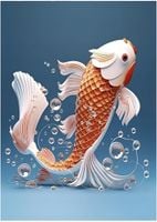 Zestaw do Malowania Diamentami DIY 5D z Motywem Ryby 30 x 40 cm