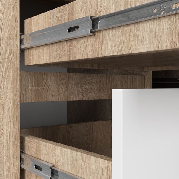 BIURKO NAROŻNE B20 155 cm LEWE SONOMA / BIAŁA zdjęcie 5