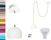 LAMPA wisząca KULA BIAŁA z chromem pojedyncza 2m