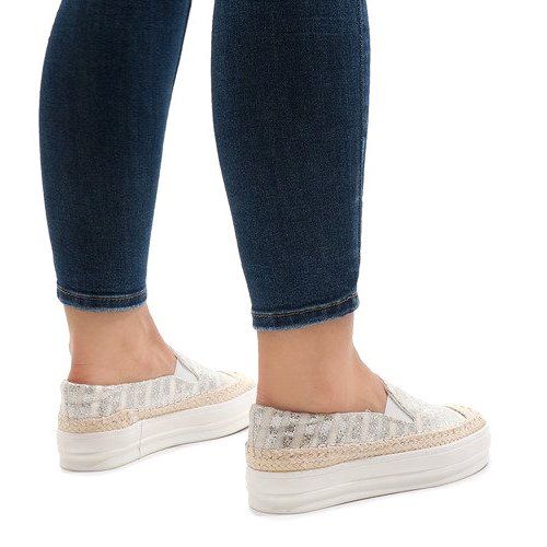 Białe trampki espadryle na platformie r.38 na Arena.pl