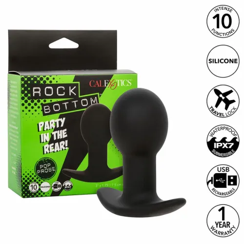 calexotics rock bottom pop probe silikonowy, 10 trybow wibracji, czarny na Arena.pl