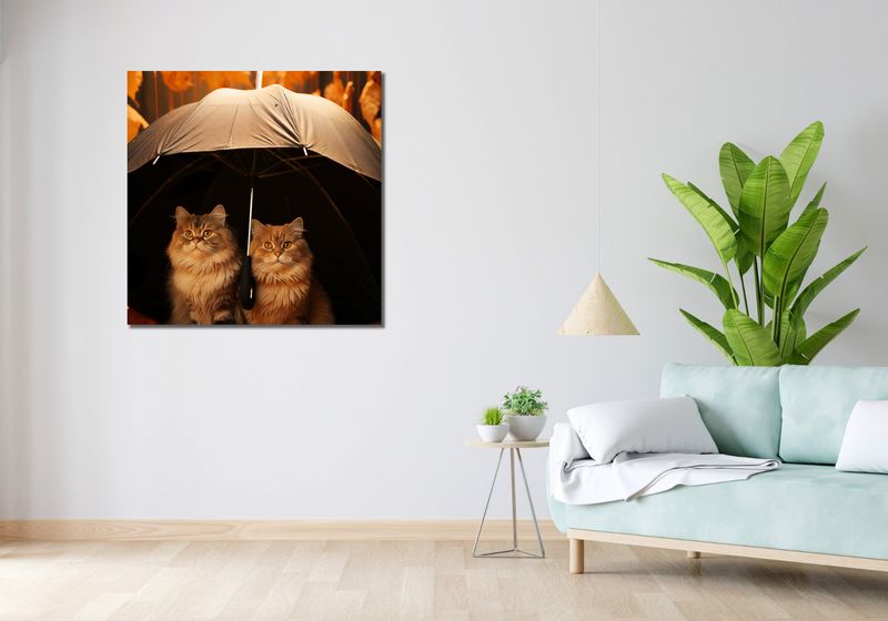 Obraz 90x90cm Jesienny Koci Schron zdjęcie 2