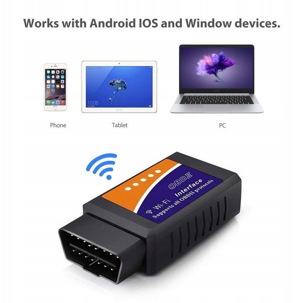 Interfejs diagnostyczny ELM327 WiFi OBD2 iPhone Android Adapter Windows zdjęcie 3