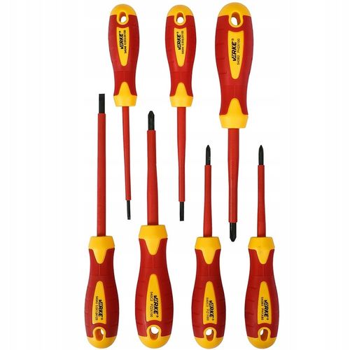 ZESTAW WKRĘTAKÓW WKRĘTAKI ŚRUBOKRĘTY IZOLOWANE DLA ELEKTRYKA 1000V 7 na Arena.pl