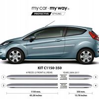 Ford Fiesta VI 09-17 Listwy CHROM Drzwi Ochronne