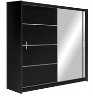 Szafa VISTA przesuwna 203x61x215cm czarny / lustro