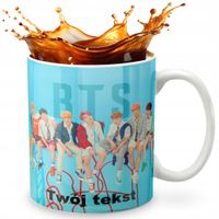KUBEK 330ml GRAFIKA PREZENT ŚWIĘTA WZÓR - KPOP BLACKPINK BTS GOT7 + IMIĘ