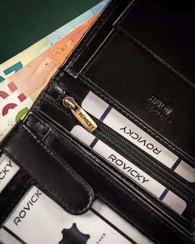 duży, skórzany portfel męski z systemem rfid - rovicky na Arena.pl