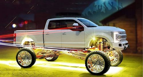 PODŚWIETLENIE PODWOZIA LED RGB LAMPKI POD SAMOCHÓD AUTO 8szt + PILOT APPka na Arena.pl