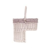 Kosz na schody organizer wybielany z obszyciem 40x30 H36/51 cm
