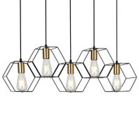 Wisząca lampa salonowa Aina druciaki industrial złote