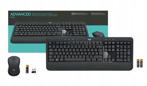 Zestaw Logitech MK540 Bezprzewodowy Klawiatura i Mysz QWERTY czarny na Arena.pl