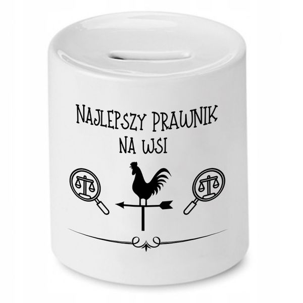 Skarbonka Dla Prawnika Najlepszy Na Wsi Prezent Z Nadrukiem Ze Zdjęciem zdjęcie 1