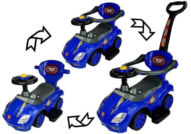 Jeździk z Pchaczem Mega Car 3w1 Niebieski zdjęcie 2