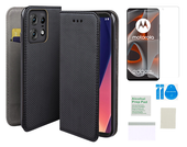 Etui z klapką do MOTOROLA EDGE 50 PRO czarny smart magnet + folia ochronna