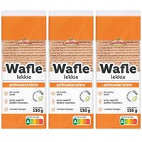 Eurowafel Wafle lekkie pełnoziarniste 130 g x 3 sztuk