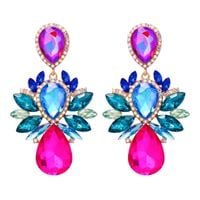 Duże kolczyki XXL kolorowe wesele glam piękne błyszczą swarovski ZJAWISKO