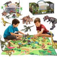 FIGURKI DINOZAUR ZESTAW DUŻY JURASSIC MATA ROZKŁADANA WALIZKA 11akc MATADI