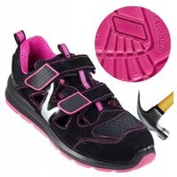 Buty robocze damskie Sandały BHP skórzane z Metalowym Noskiem Lekkie