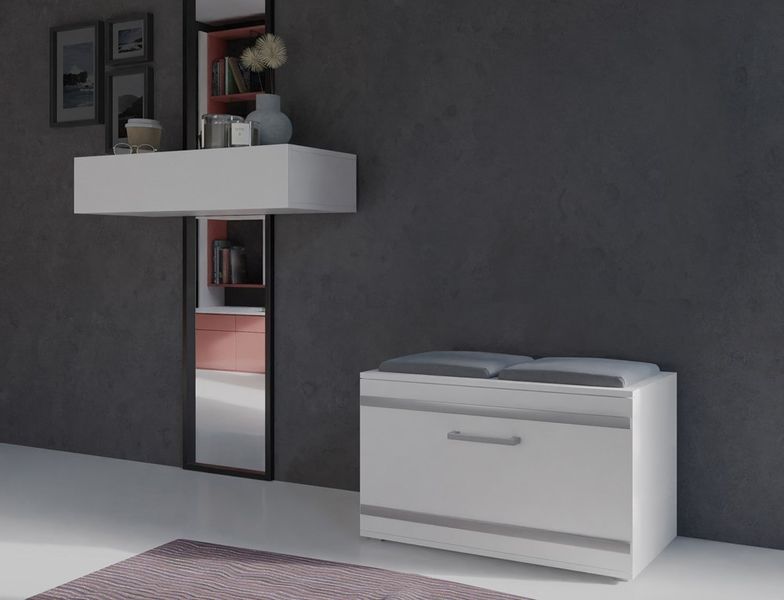 SZAFKA NA BUTY SIEDZISKO SCHOWEK OPAL BIEL MAT zdjęcie 5