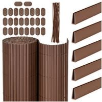 Osłona PVC maskująca 500x100 cm, profile zestaw na balkon, taras, ogrodzenie brązowe