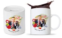 Zestaw Andrzej Duda Pis Prezent Kubek + Skarbonka Z Nadrukiem Ze Zdjęciem