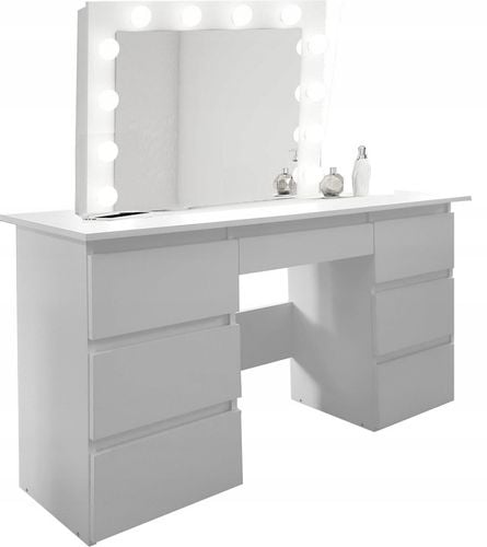 TOALETKA kosmetyczna BIAŁA z lustrem LED 12 wizaż na Arena.pl