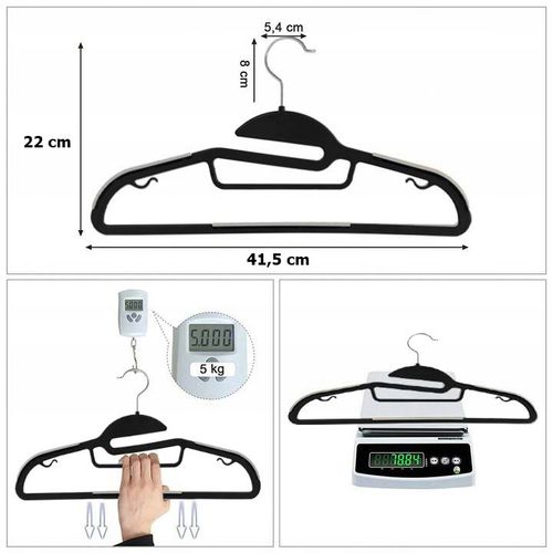 WIESZAK LOFTOWY NA UBRANIA ODZIEŻ WIESZAKI ANTYPOŚLIZGOWE CZARNE MOCNE na Arena.pl