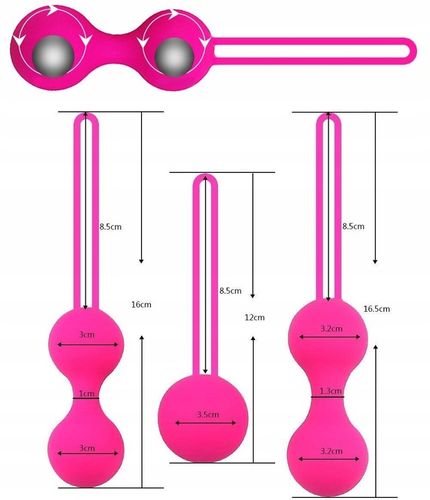 ZESTAW HYPOALERGICZNYCH KULEK GEJSZY, SILIKONOWE KULKI DO MIĘŚNI KEGLA na Arena.pl