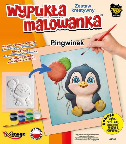 Wypukła Malowanka Mały Pingwinek (Kolorowanka 3D) zdjęcie 1