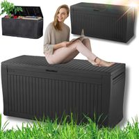 SKRZYNIA OGRODOWA BALKONOWA SIEDZISKO KUFER WYTRZYMAŁA SCHOWEK DUŻA 270L!