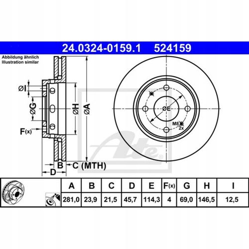 TARCZA HAM PRZOD 281X24 V POWER DISC ATE na Arena.pl