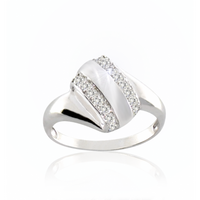 SREBRNY PIERŚCIONEK Z CYRKONIAMI PRÓBA SREBRA 925