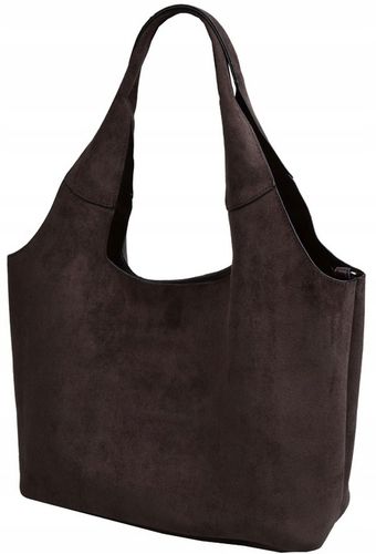 DELAURE TOREBKA damska SHOPPER A4 CASUAL ZAMSZ ciemna czekolada na Arena.pl