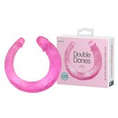 Różowe Żelowe Dildo Podwójne - Dwustronny Penis Double Dones 42Cm