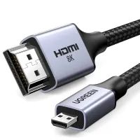Kabel Ugreen HD164 15517 micro HDMI / HDMI 2.1 8K 2m  - szary