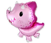 Balon foliowy dinozaur triceratops baby różowy, 60 cm