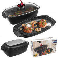 BRYTFANNA GRANITOWA GĘSIARKA 3W1 5L PATELNIA GRILL POKRYWA NA INDUKCJĘ