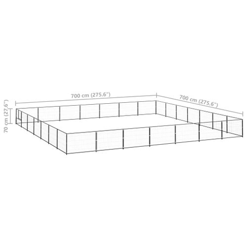 Kojec dla psa, czarny, 49 m², stalowy na Arena.pl