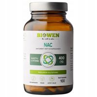 BIOWEN NAC 400 mg N-ACETYLO L-CYSTEINA 100 kapsułek DETOKS Zdrowa WĄTROBA