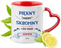Dla Gamera Kubek Czerwony Z Uszkiem W Kształcie Serca Na Prezent