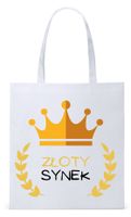 Dla Syna Syneczka Prezent Torba Eco Biała Shopper Z Nadrukiem Ze Zdjęciem
