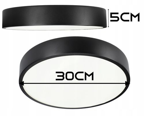 Lampa Sufitowa LED Plafon Natynkowy 30W 30CM Panel Okrągły Czarny na Arena.pl