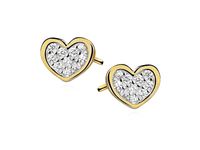 Delikatne pozłacane rodowane srebrne kolczyki serca serduszka z cyrkoniami srebro 925 Z0823EGR