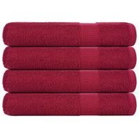 Ręczniki, 4 szt., bordowe, 100x200 cm, bawełna 100%