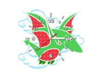 40X40CM ZEGAR LATAJĄCY ZIELONY DINO OBRAZ