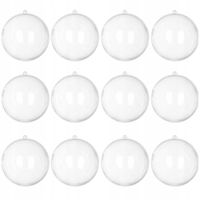 Kule Akrylowe Przezroczyste Plastikowe Bombki Transparentne 8cm 12szt