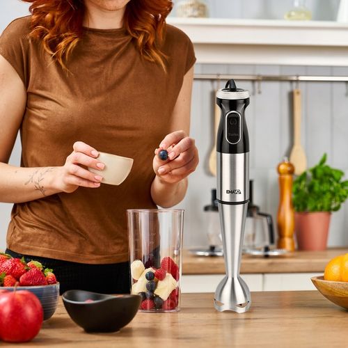 MOCNY BLENDER RĘCZNY WIELOFUNKCYJNY MIKSER 1000W SREBRNY EMAVOn na Arena.pl