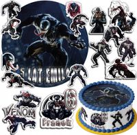 ZESTAW OPŁATEK NA TORT 30CM +17 POSTACI - VENOM + IMIĘ 24CM 26CM