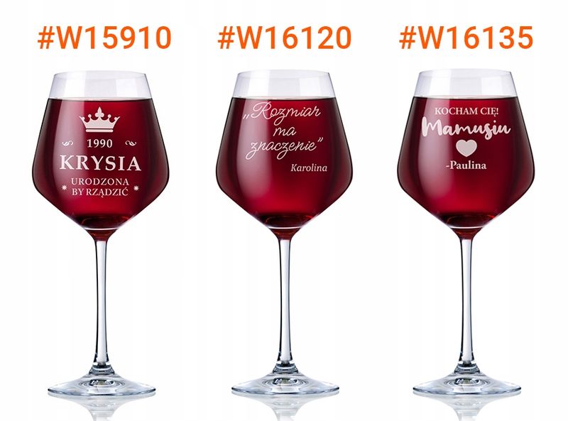 KIELISZEK do WINA z GRAWEREM XXL 860 ml WALENTYNKI zdjęcie 7